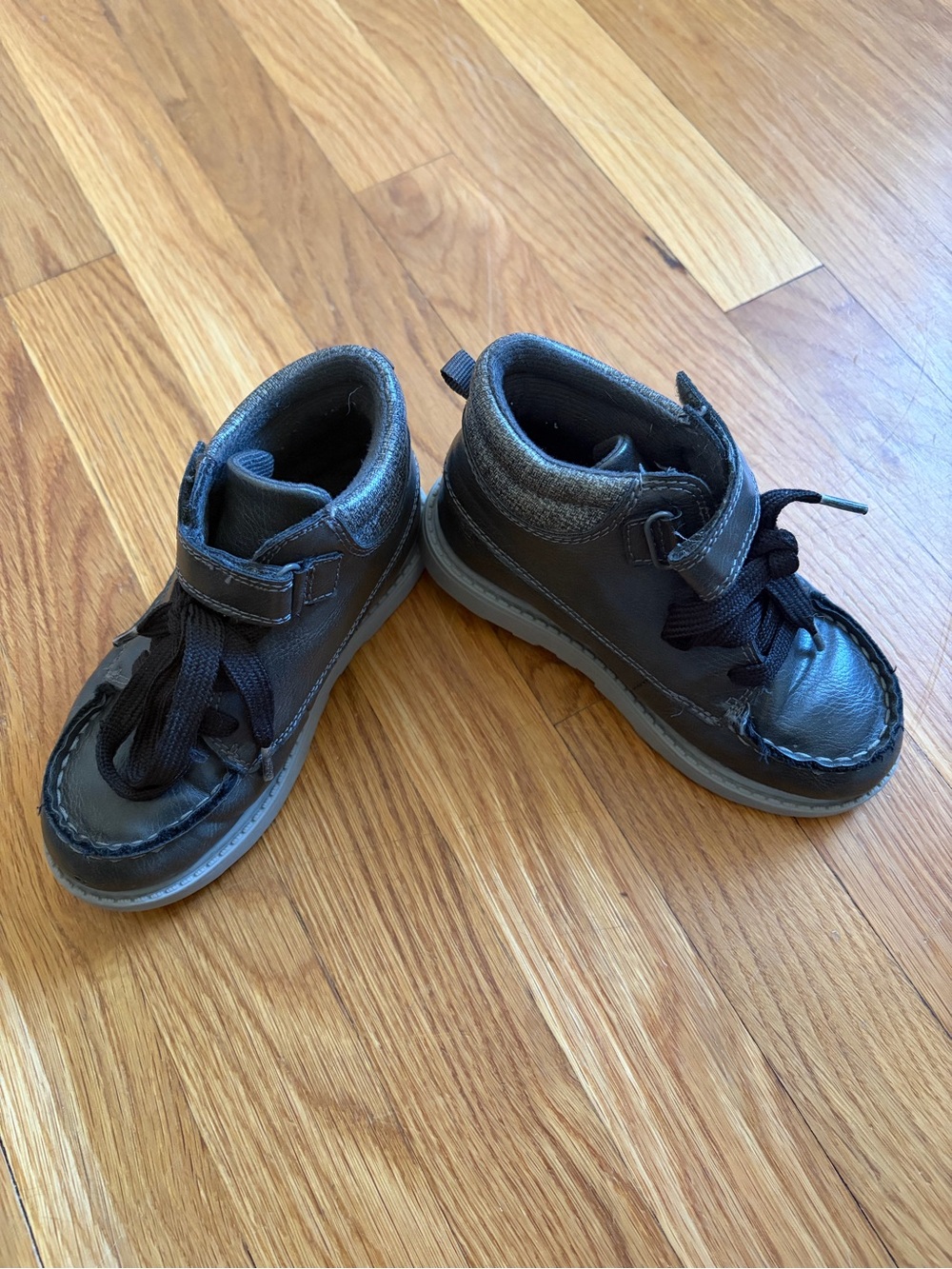 Carter's Black Toddler High-Top Sneakers with Hook-and-Loop Strap